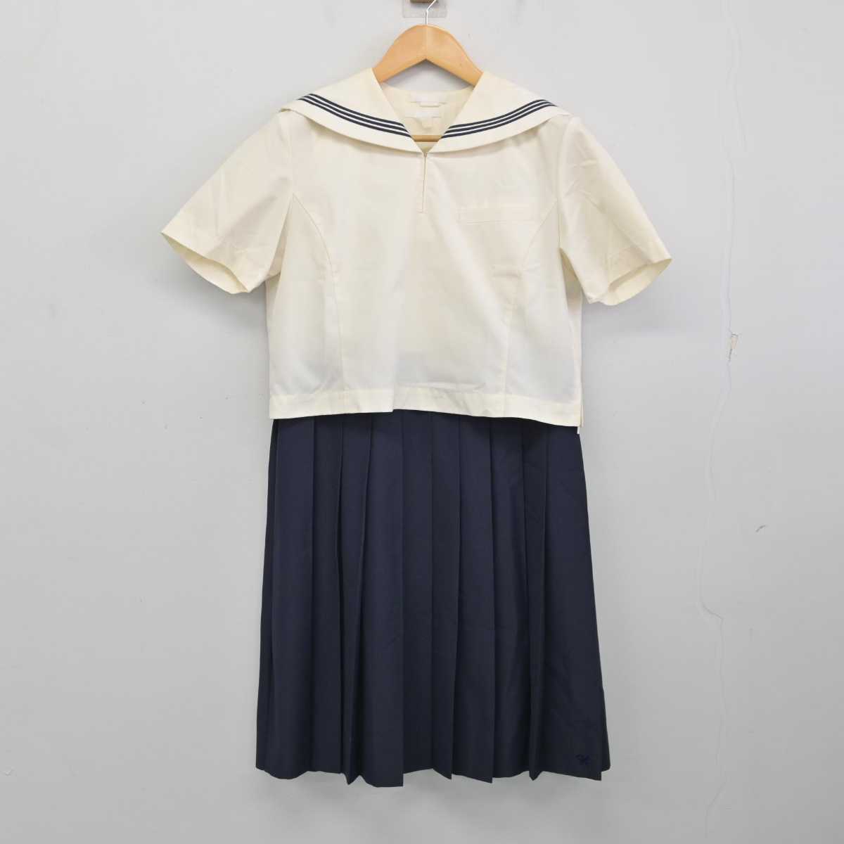 【中古】福岡県 博多女子高等学校 女子制服 3点 (セーラー服・ジャンパースカート) sf074266