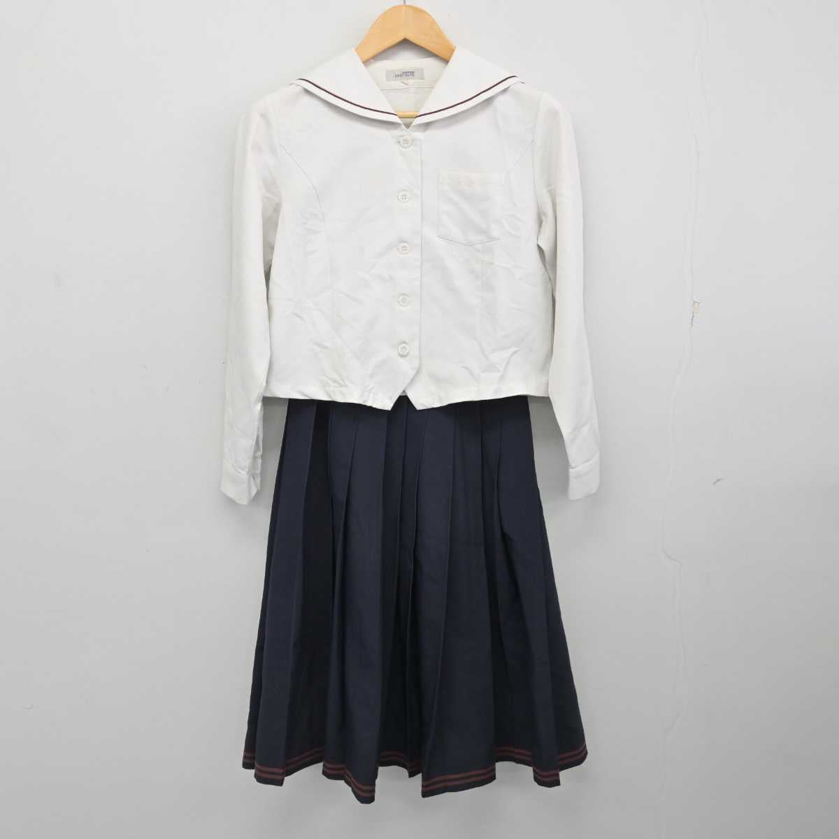 【中古】静岡県 浜松開誠館中学校・高等学校 女子制服 3点 (セーラー服・セーラー服・スカート) sf074290