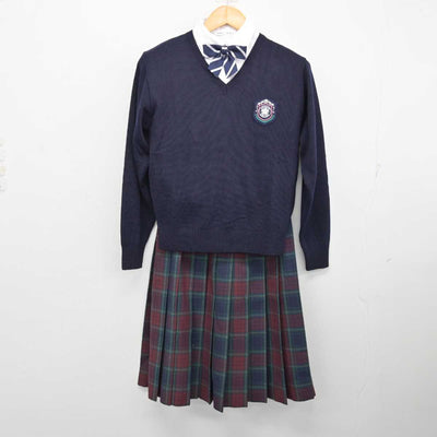 【中古】福岡県 筑陽学園高等学校 女子制服 7点 (ブレザー・ニット・シャツ・スカート) sf074291