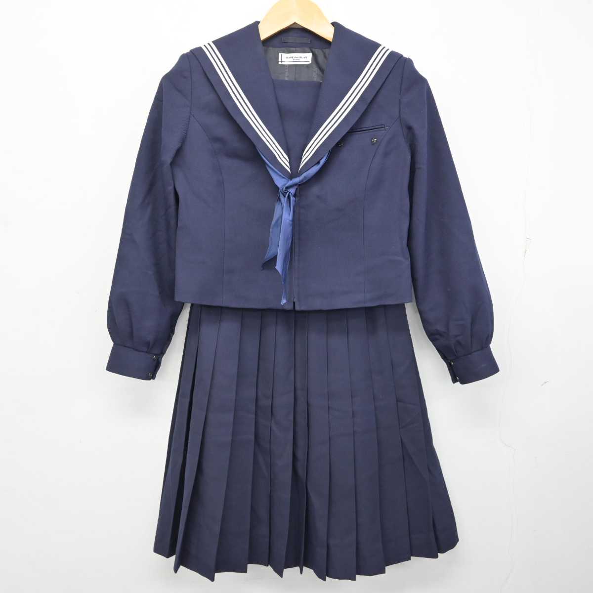 【中古】福岡県 昭代中学校 女子制服 3点 (セーラー服・スカート) sf074302