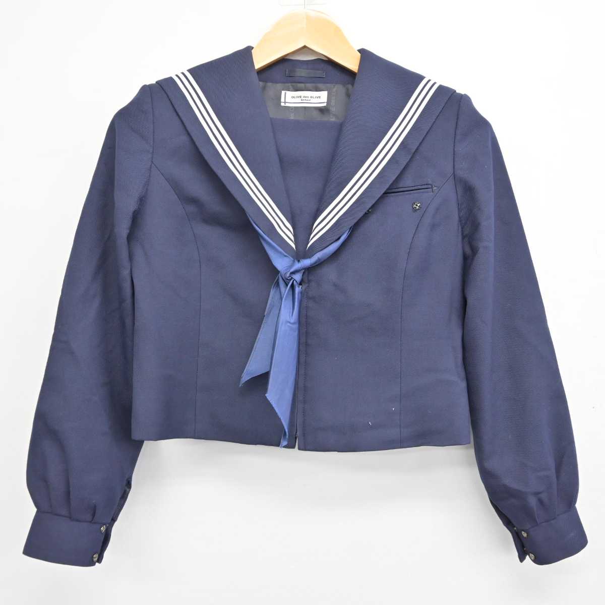 【中古】福岡県 昭代中学校 女子制服 3点 (セーラー服・スカート) sf074302