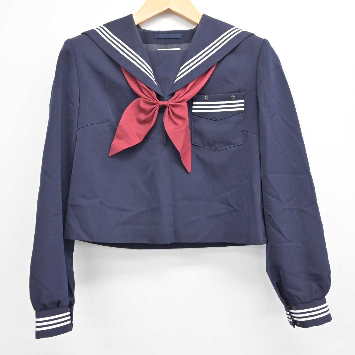 【中古】静岡県 島田第一中学校 女子制服 3点 (セーラー服・スカート) sf074306