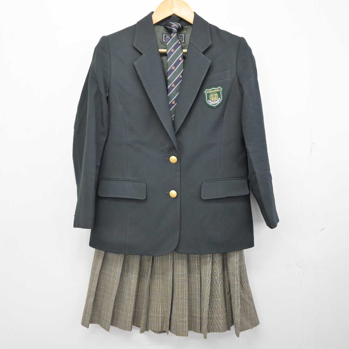 【中古】兵庫県 神戸甲北高等学校 女子制服 4点 (ブレザー・ニット・スカート) sf074310