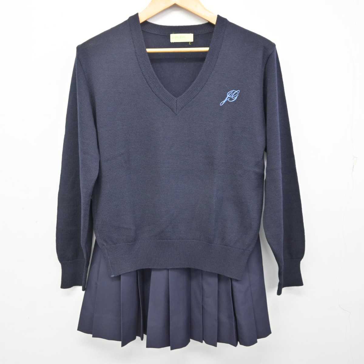 【中古】東京都 十文字高等学校 女子制服 2点 (ニット・スカート) sf074316