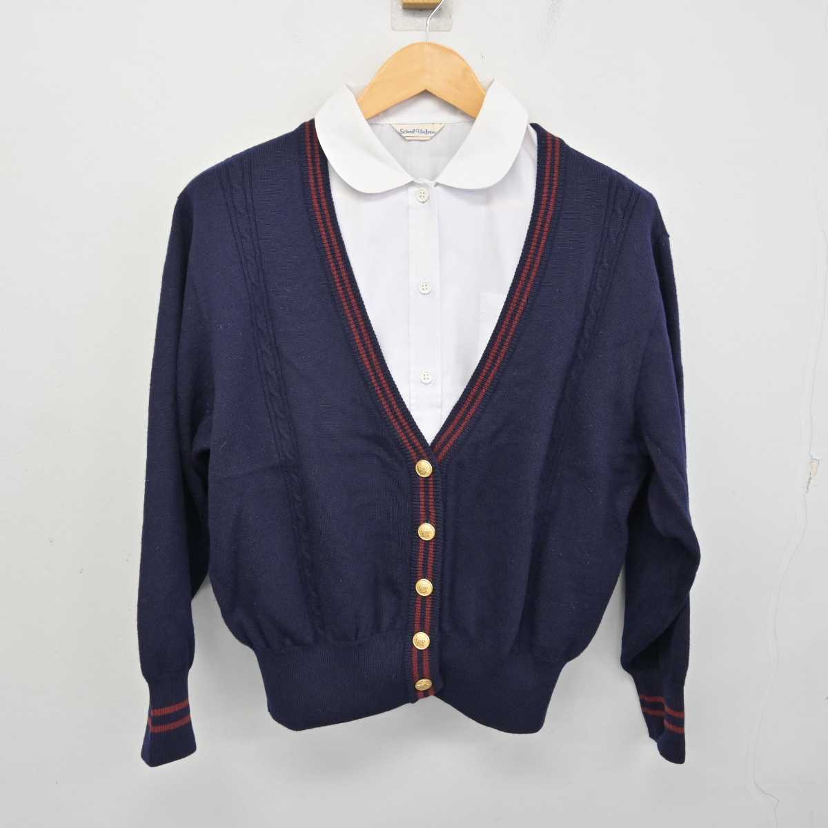 【中古】愛知県 南山学園 聖霊中学・高等学校 女子制服 2点 (ニット・シャツ) sf074363