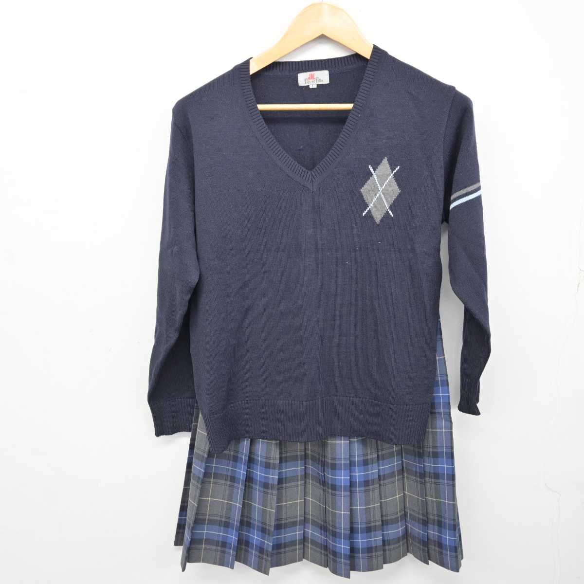 【中古】東京都 麹町学園女子中学校・高等学校 女子制服 2点 (ニット・スカート) sf074368