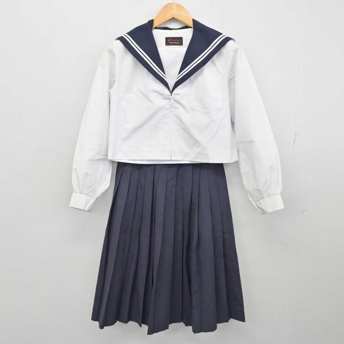 【中古】愛知県 鬼崎中学校 女子制服 3点 (セーラー服・セーラー服・スカート) sf074385