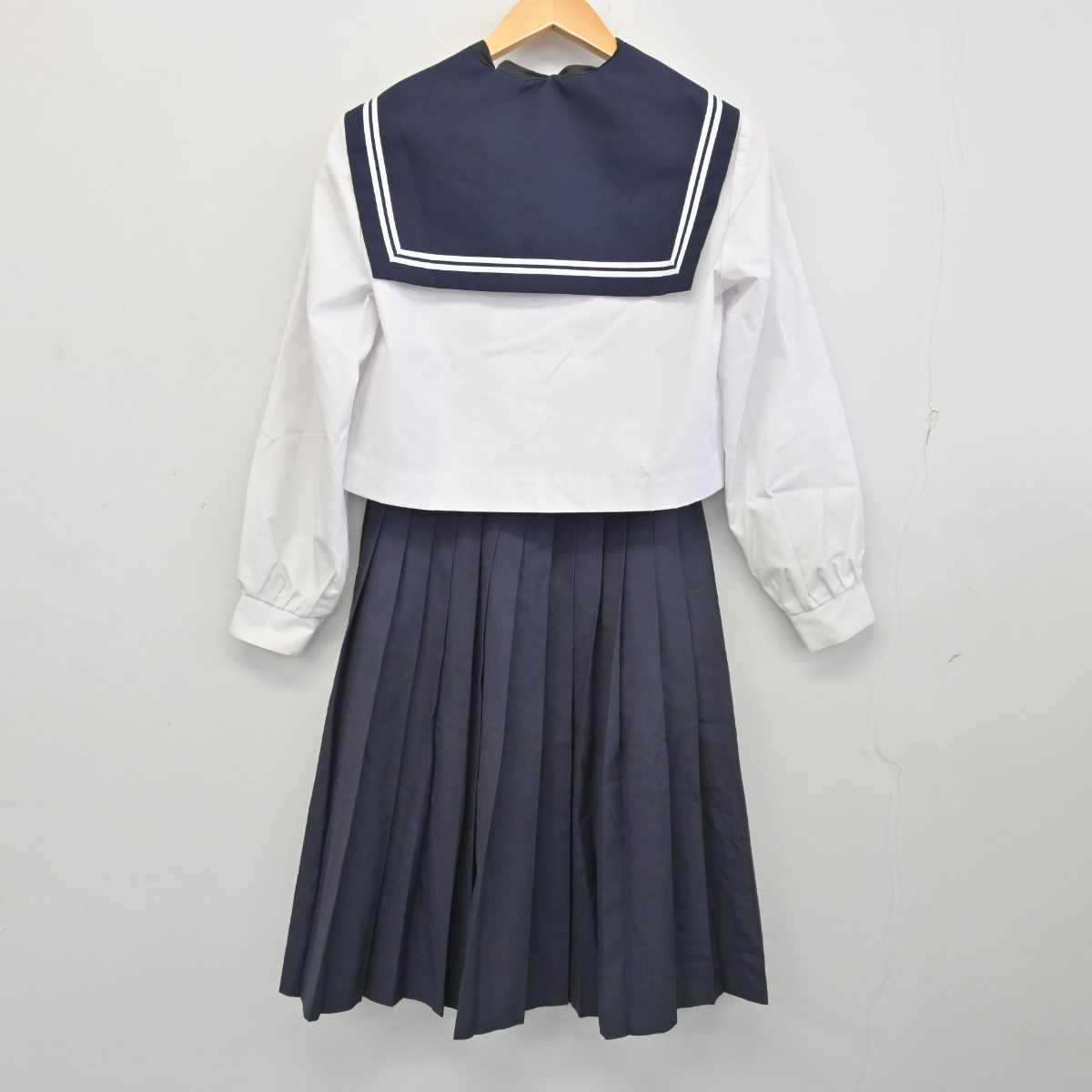 【中古】愛知県 鬼崎中学校 女子制服 3点 (セーラー服・セーラー服・スカート) sf074385