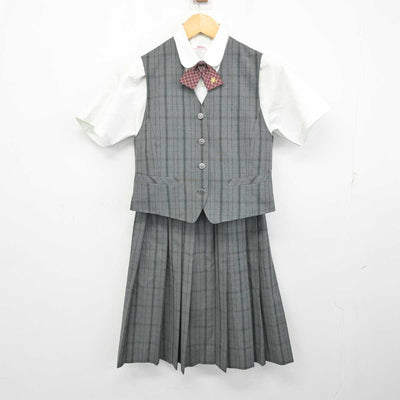 【中古】北海道 札幌市立厚別北中学校 女子制服 4点 (ベスト・シャツ・スカート) sf074390