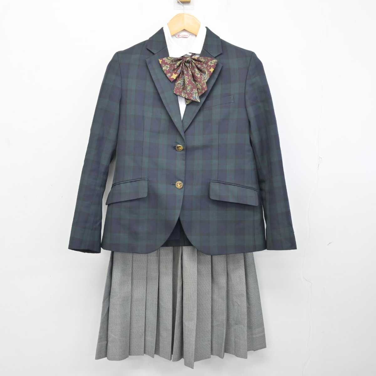 【中古】長崎県 長崎日本大学高等学校 女子制服 6点 (ブレザー・ベスト・シャツ・スカート) sf074419