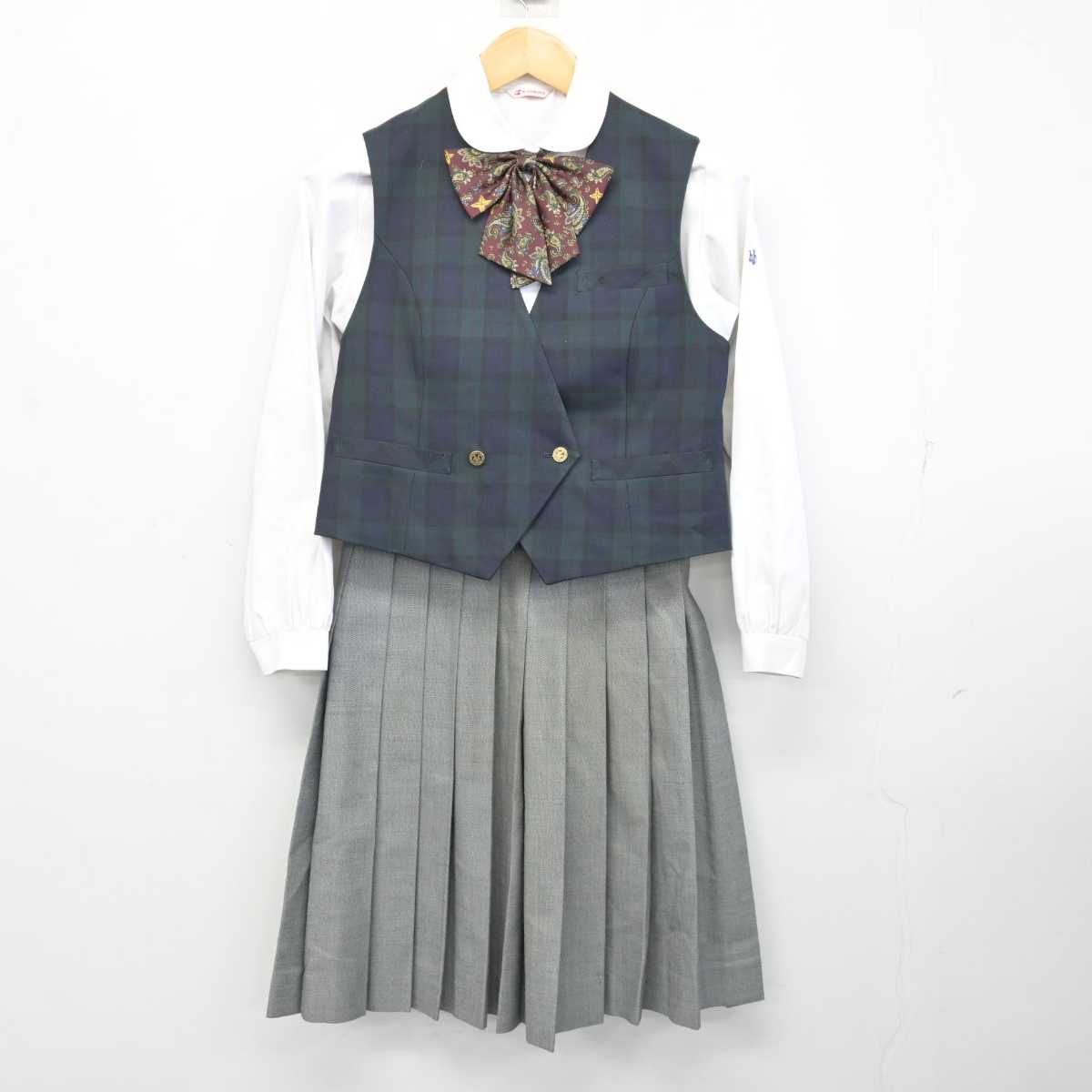 【中古】長崎県 長崎日本大学高等学校 女子制服 6点 (ブレザー・ベスト・シャツ・スカート) sf074419