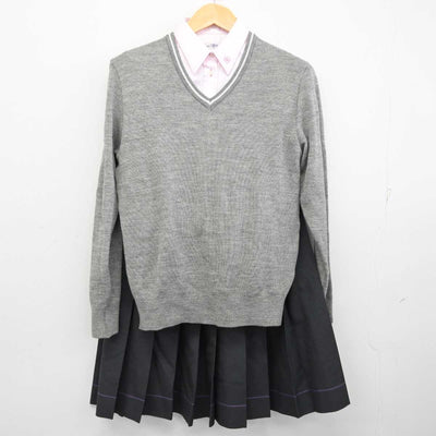 【中古】大阪府 宣真高等学校 女子制服 4点 (ブレザー・ニット・シャツ・スカート) sf074461