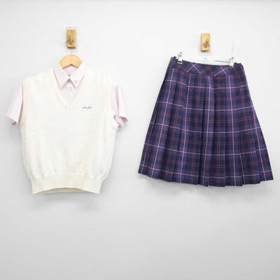 【中古】大阪府 宣真高等学校 女子制服 3点 (ニットベスト・シャツ・スカート) sf074462