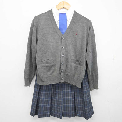 【中古】京都府 大谷中学・高等学校 女子制服 5点 (ブレザー・ニット・シャツ・スカート) sf074478