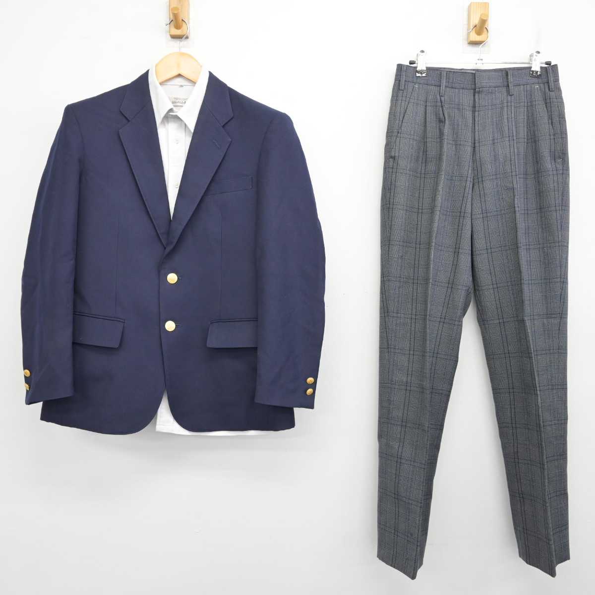 【中古】北海道 北海道旭川西高等学校 男子制服 3点 (ブレザー・シャツ・ズボン) sf074485