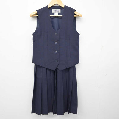 【中古】群馬県 休泊中学校 女子制服 4点 (セーラー服・ベスト・スカート) sf074492