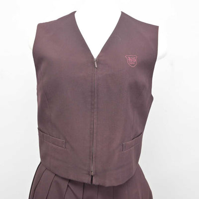 【中古】群馬県 共愛学園中学校・高等学校 女子制服 2点 (ベスト・スカート) sf074493