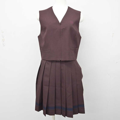 【中古】群馬県 共愛学園中学校・高等学校 女子制服 3点 (ブレザー・ベスト・スカート) sf074497