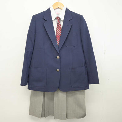 【中古】宮城県 郡山中学校 女子制服 4点 (ブレザー・シャツ・スカート) sf074514