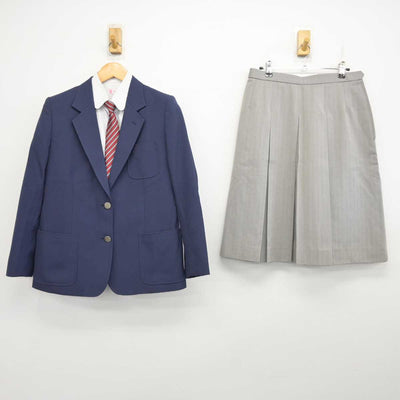 【中古】宮城県 郡山中学校 女子制服 4点 (ブレザー・シャツ・スカート) sf074514