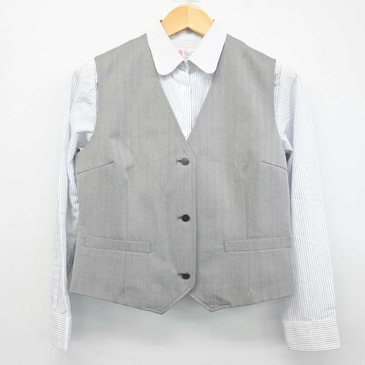 【中古】宮城県 郡山中学校 女子制服 2点 (ベスト・シャツ) sf074515