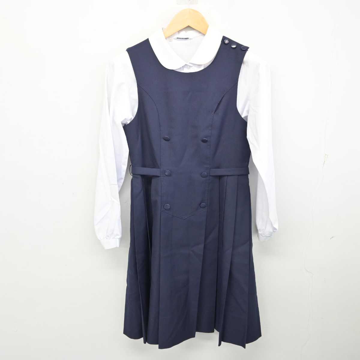 【中古】佐賀県 城南中学校 女子制服 3点 (ブレザー・シャツ・ジャンパースカート) sf074541