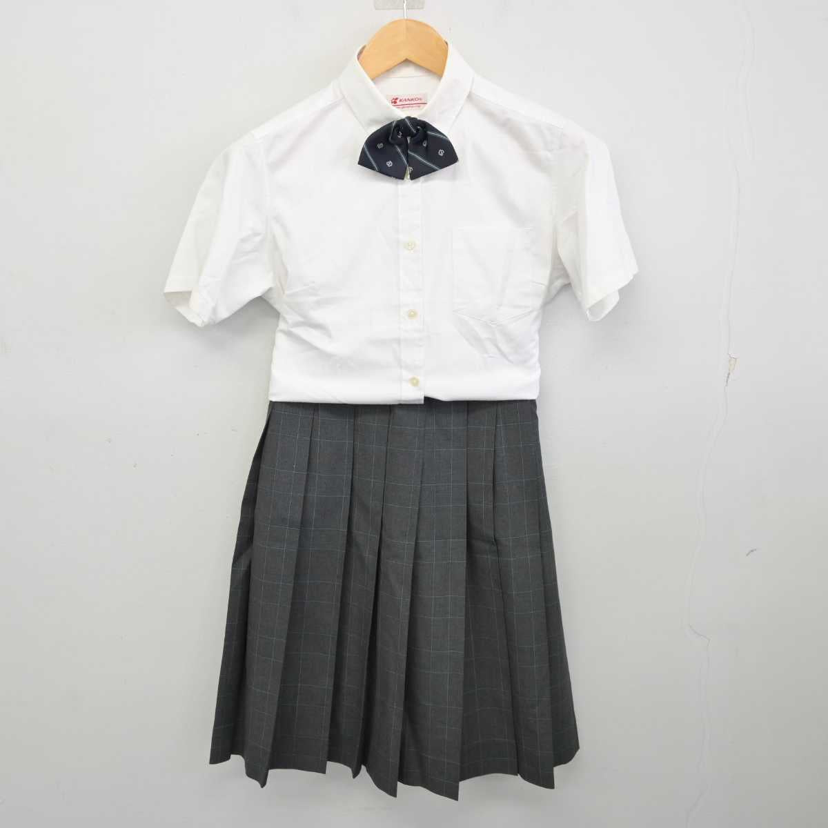 【中古】兵庫県 須磨学園 夙川高等学校 女子制服 3点 (シャツ・スカート) sf074555