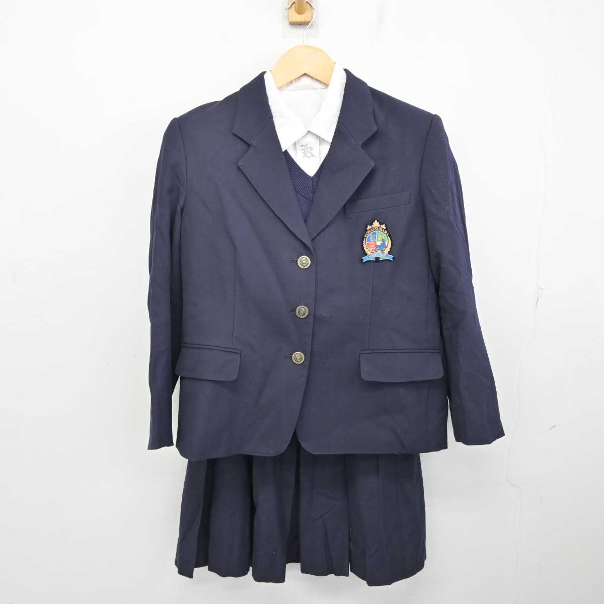 【中古】埼玉県 小松原女子高等学校 女子制服 4点 (ブレザー・ニット・シャツ・スカート) sf074563