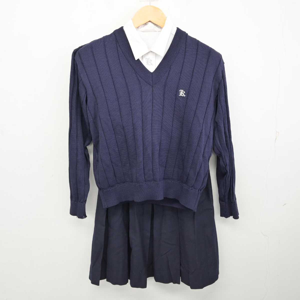 【中古】埼玉県 小松原女子高等学校 女子制服 4点 (ブレザー・ニット・シャツ・スカート) sf074563