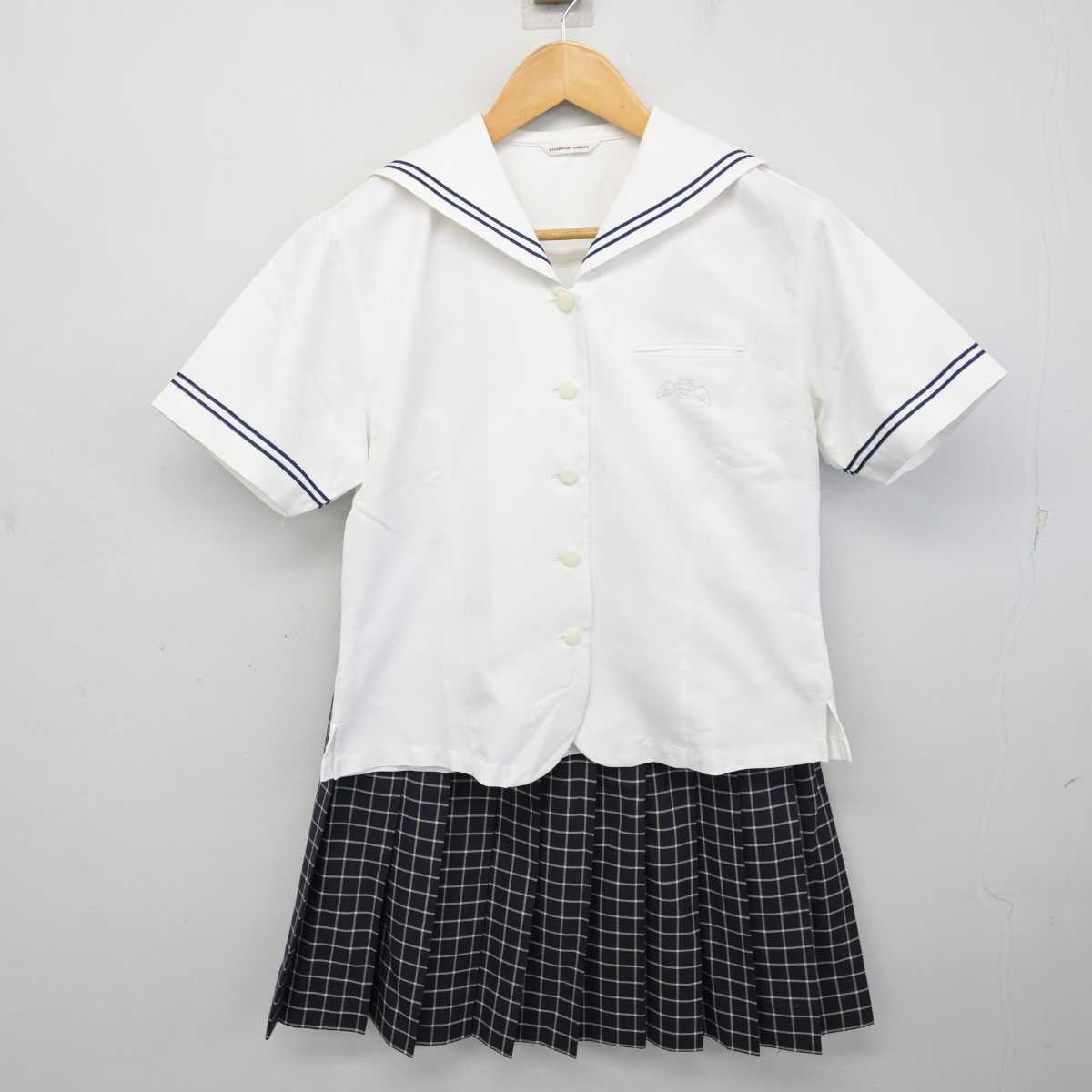 【中古】群馬県 高崎商科大学附属高等学校 女子制服 3点 (ニットベスト・セーラー服・スカート) sf074576