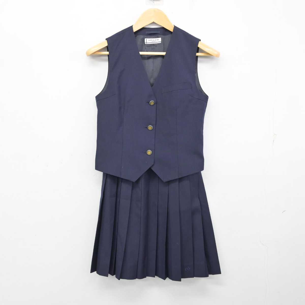 【中古】埼玉県 大宮高等学校 女子制服 2点 (ベスト・スカート) sf074608