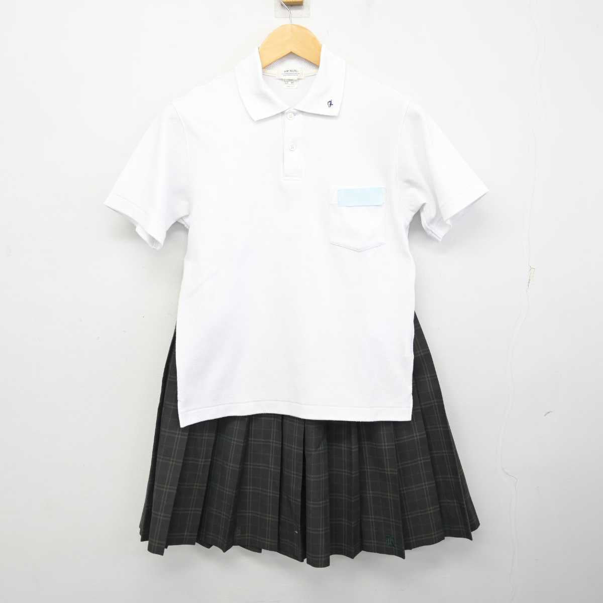 【中古】大阪府 加賀田中学校 女子制服 3点 (シャツ・スカート) sf074645