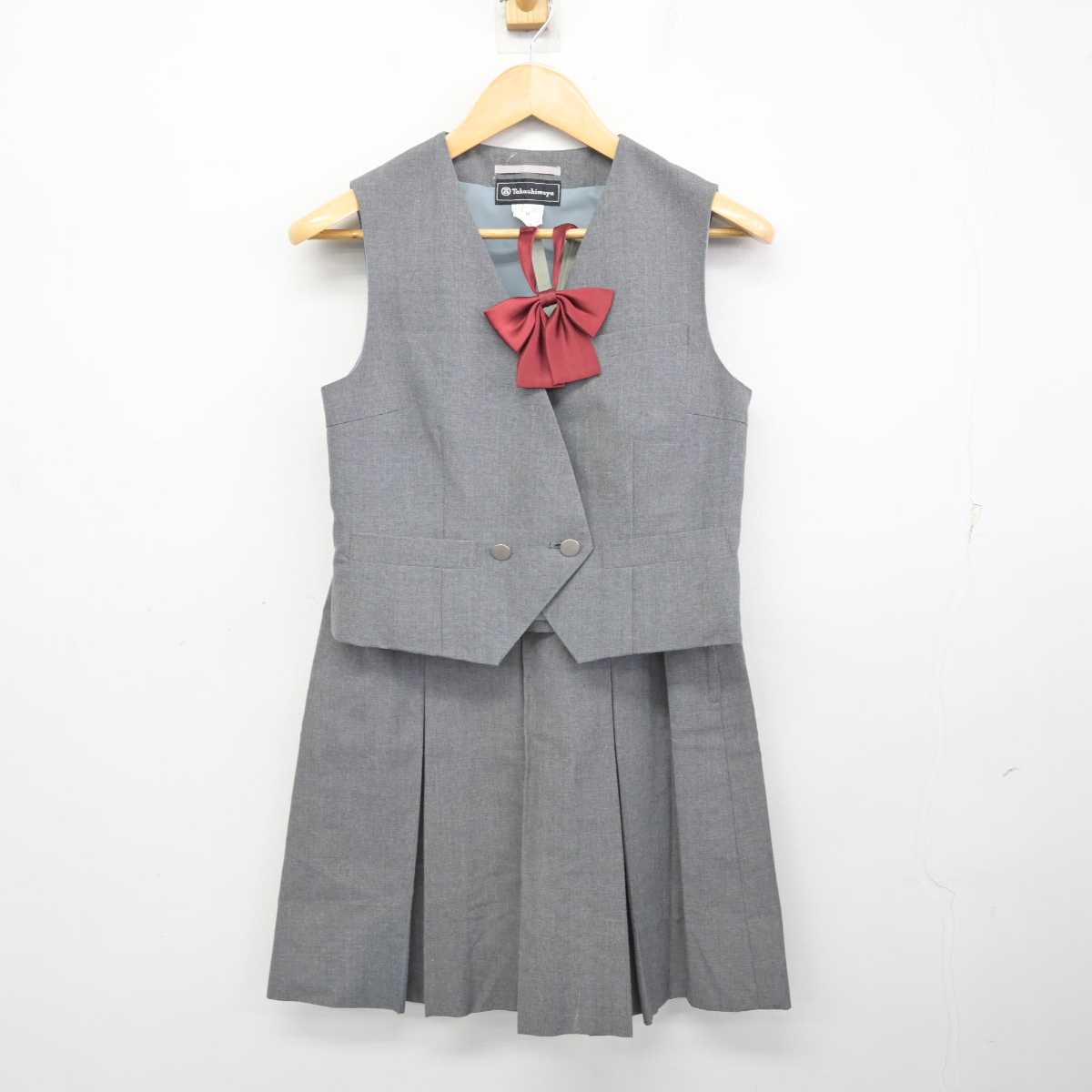 【中古】神奈川県 東鴨居中学校 女子制服 3点 (ベスト・スカート) sf074658