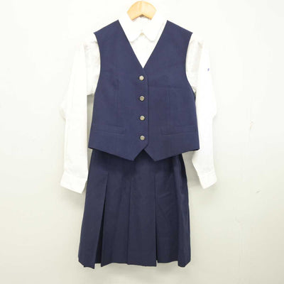 【中古】神奈川県 平塚学園高等学校 女子制服 4点 (ブレザー・ベスト・シャツ・スカート) sf074683