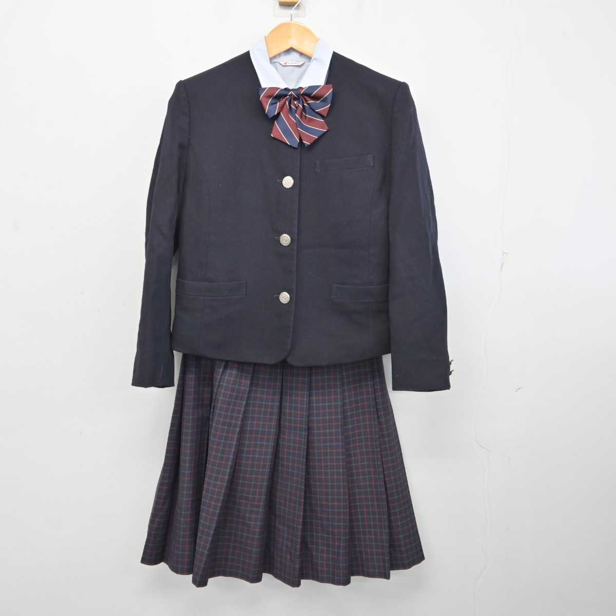 【中古】高知県 山田高等学校 女子制服 5点 (ブレザー・ベスト・シャツ・スカート) sf074686