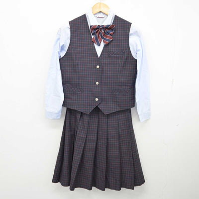 【中古】高知県 山田高等学校 女子制服 5点 (ブレザー・ベスト・シャツ・スカート) sf074686