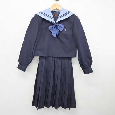 【中古】滋賀県 水口高等学校 女子制服 3点 (セーラー服・スカート) sf074689