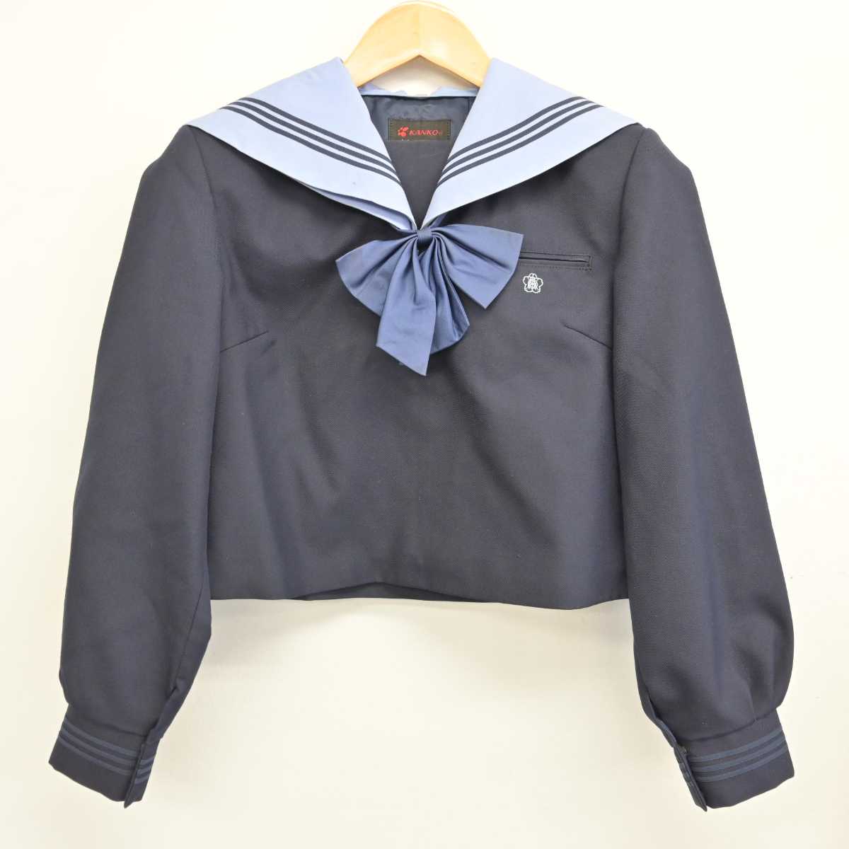 【中古】滋賀県 水口高等学校 女子制服 3点 (セーラー服・スカート) sf074689