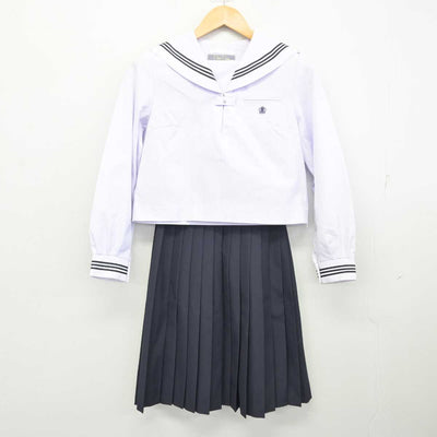 【中古】滋賀県 水口高等学校 女子制服 3点 (セーラー服・スカート) sf074691