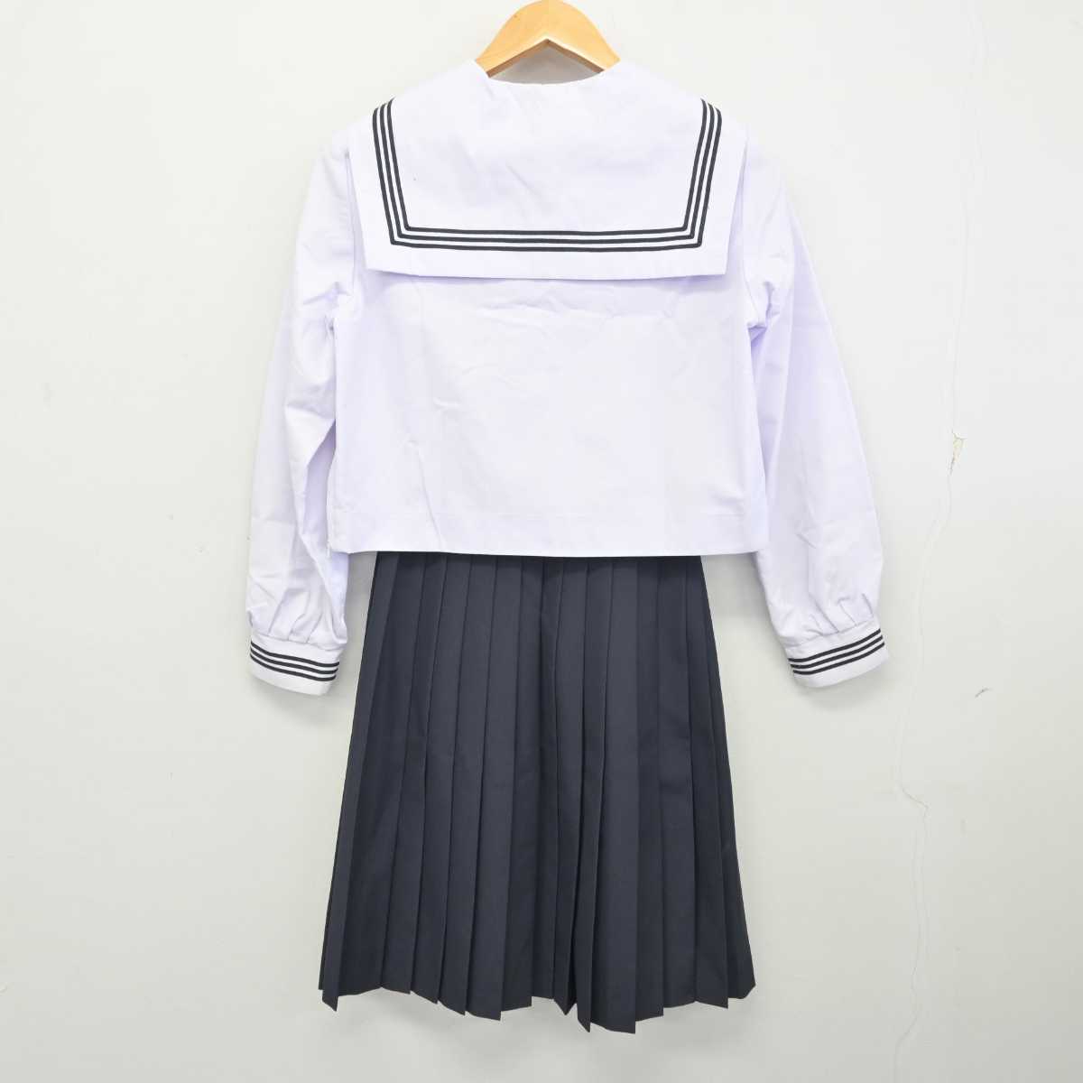 【中古】滋賀県 水口高等学校 女子制服 3点 (セーラー服・スカート) sf074691