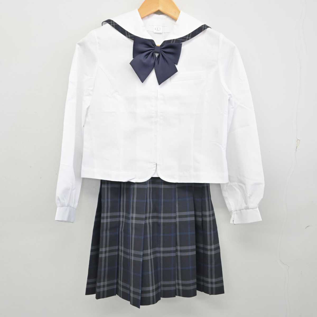 【中古】福岡県 自由ケ丘高等学校 女子制服 3点 (セーラー服・スカート) sf074712