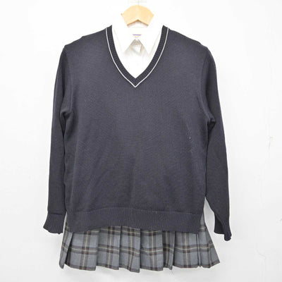 【中古】埼玉県 栄東中学・高等学校 女子制服 3点 (ニット・シャツ・スカート) sf074731