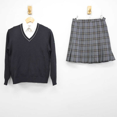 【中古】埼玉県 栄東中学・高等学校 女子制服 3点 (ニット・シャツ・スカート) sf074731