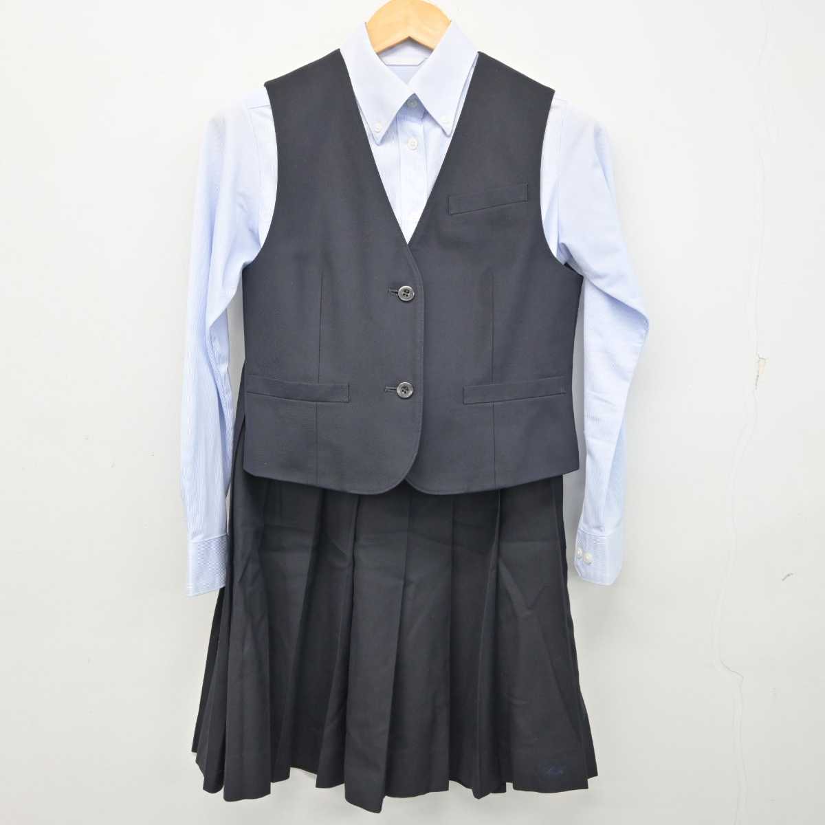 【中古】熊本県 千原台高等学校 女子制服 5点 (ブレザー・ベスト・シャツ・スカート) sf074734