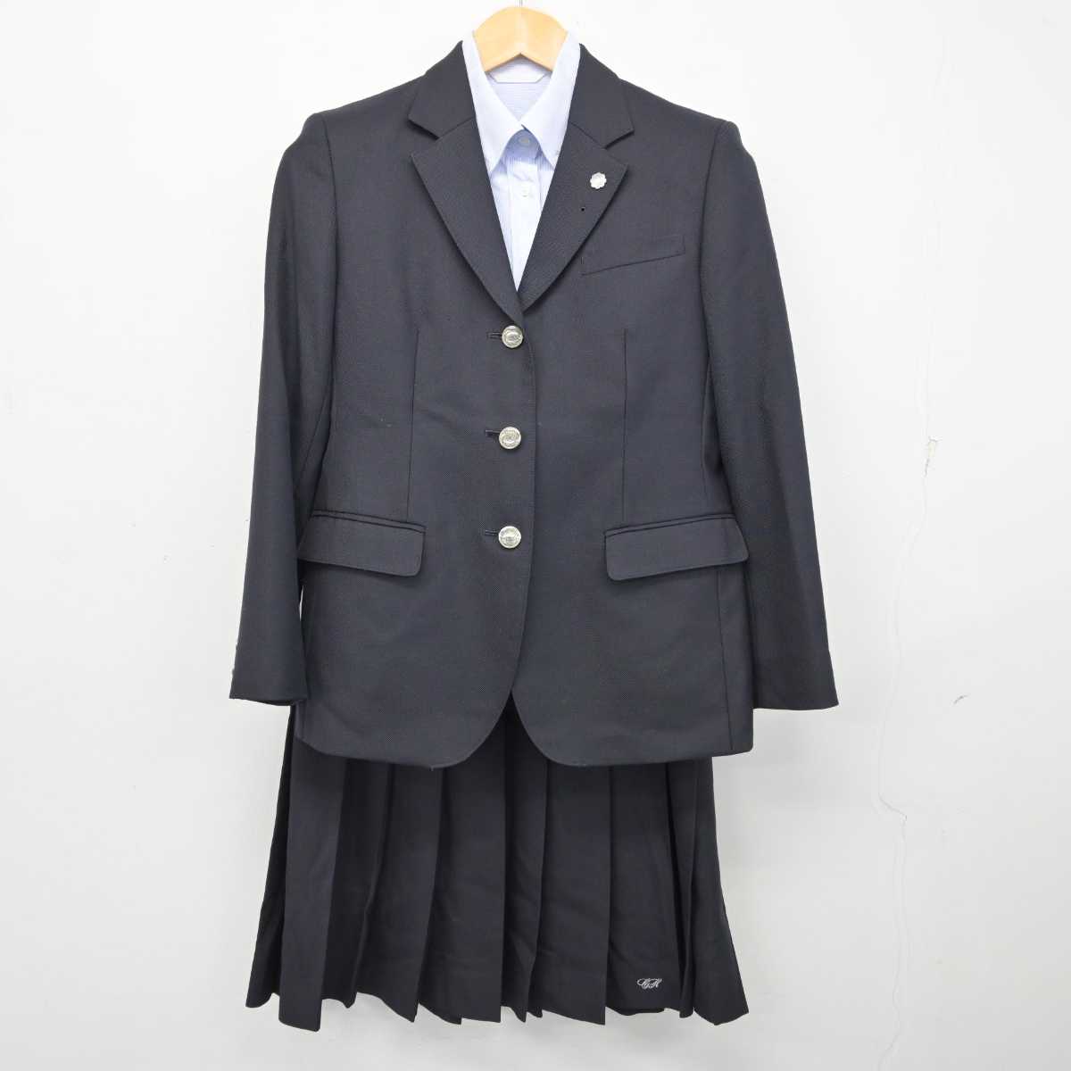 【中古】熊本県 千原台高等学校 女子制服 4点 (ブレザー・シャツ・スカート) sf074735