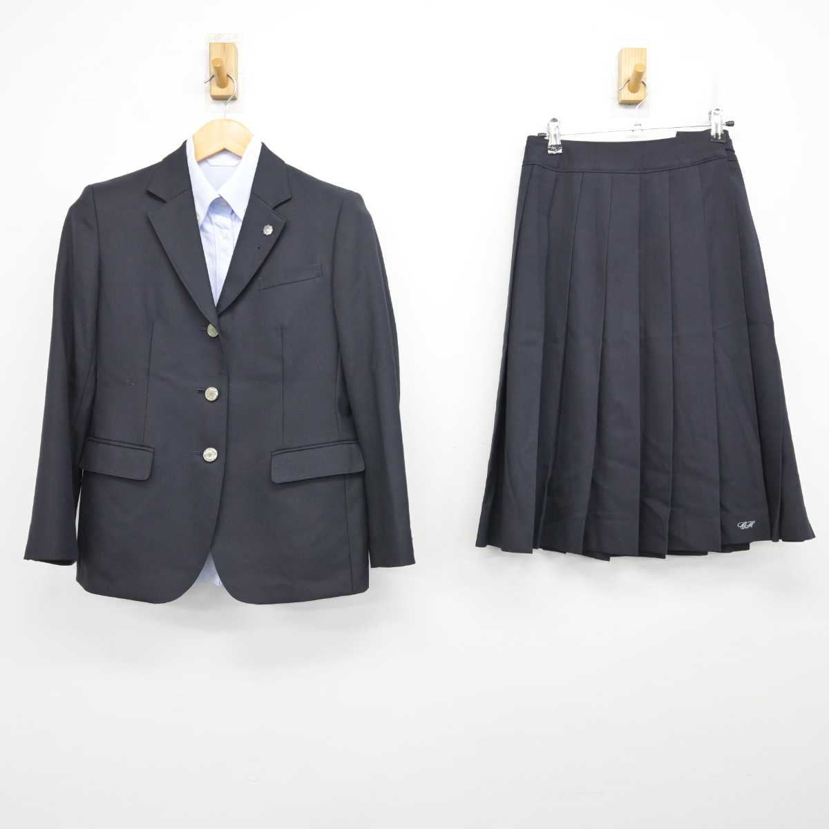 【中古】熊本県 千原台高等学校 女子制服 4点 (ブレザー・シャツ・スカート) sf074735