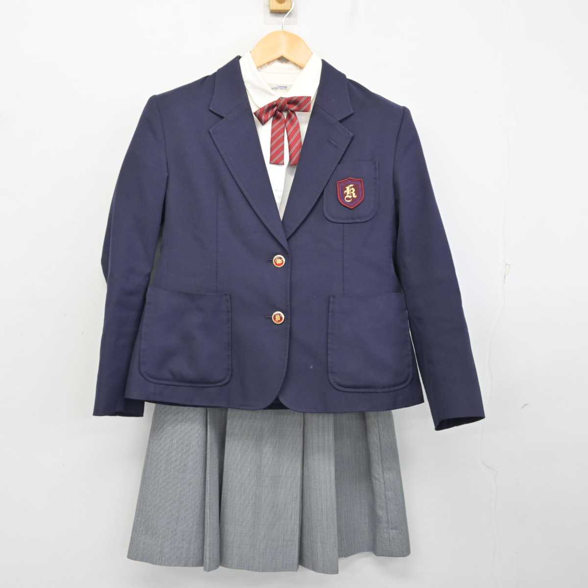 【中古】広島県 庄原格致高等学校 女子制服 4点 (ブレザー・シャツ・スカート) sf074768