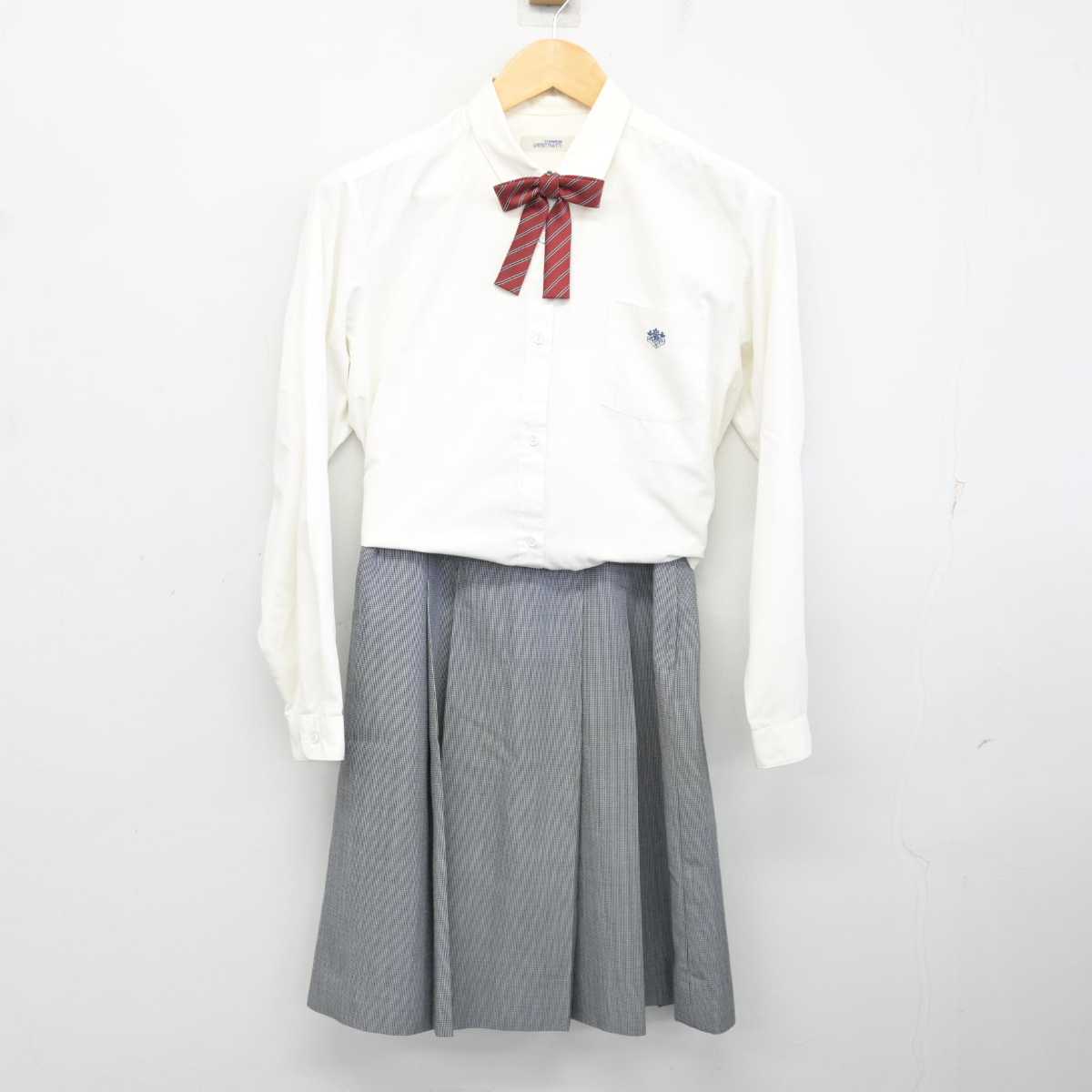 【中古】広島県 庄原格致高等学校 女子制服 4点 (ブレザー・シャツ・スカート) sf074768