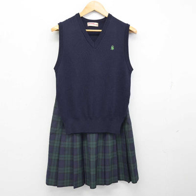 【中古】広島県 庄原中学校 女子制服 2点 (ニットベスト・スカート) sf074772