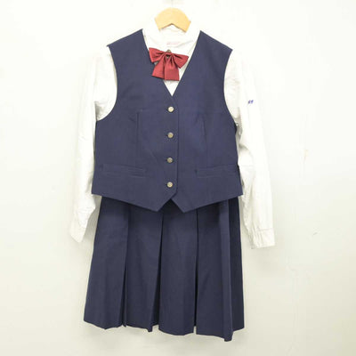 【中古】神奈川県 平塚学園高等学校 女子制服 5点 (ブレザー・ベスト・シャツ・スカート) sf074783